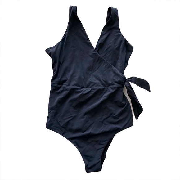 Jets by Jessika Allen Women’s One Piece Wrap Bathing Suit in Navy Size 8 - Picture 1 of 5